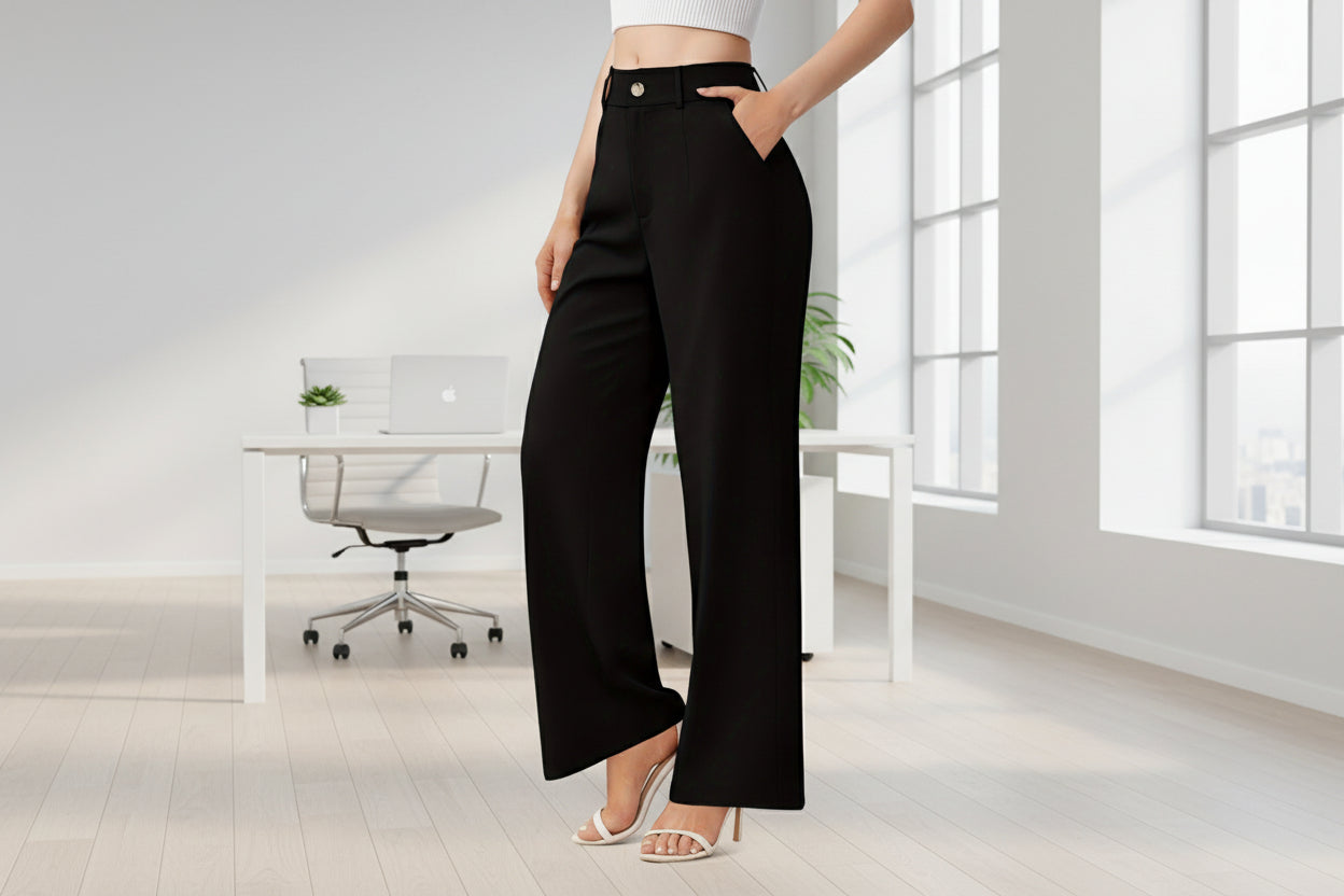 Women’s elegant FitiqueFit office trousers with pockets, casual suit pants for women, featuring a tailored fit and classic style.