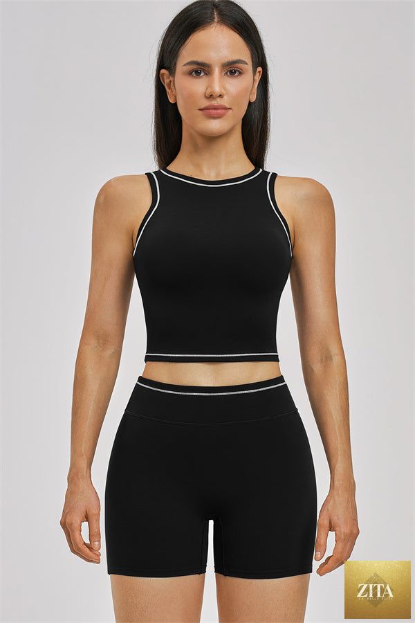 The Unbound Crop Top Shorts 2-Piece Set