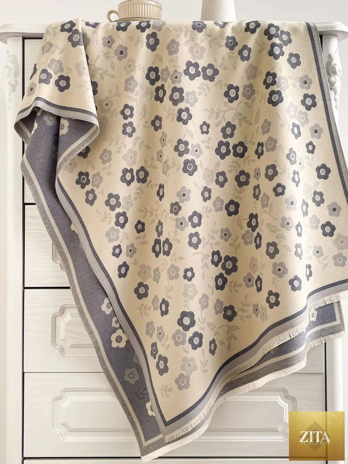 Floral Print Warm Winter Scarf