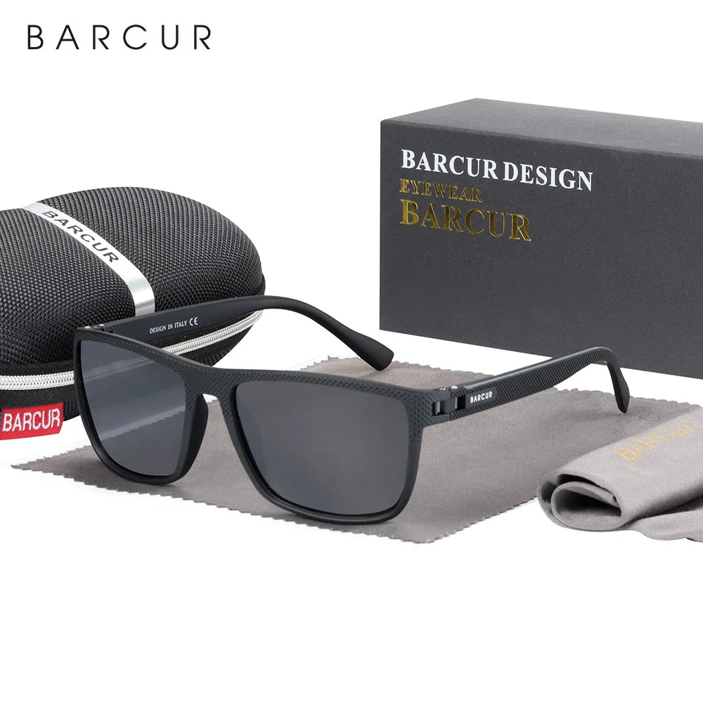 Stevvex BARCUR sports polarized sunglasses for men with lightweight TR90 frame, square style, UV400 protection, ideal for fishing and travel