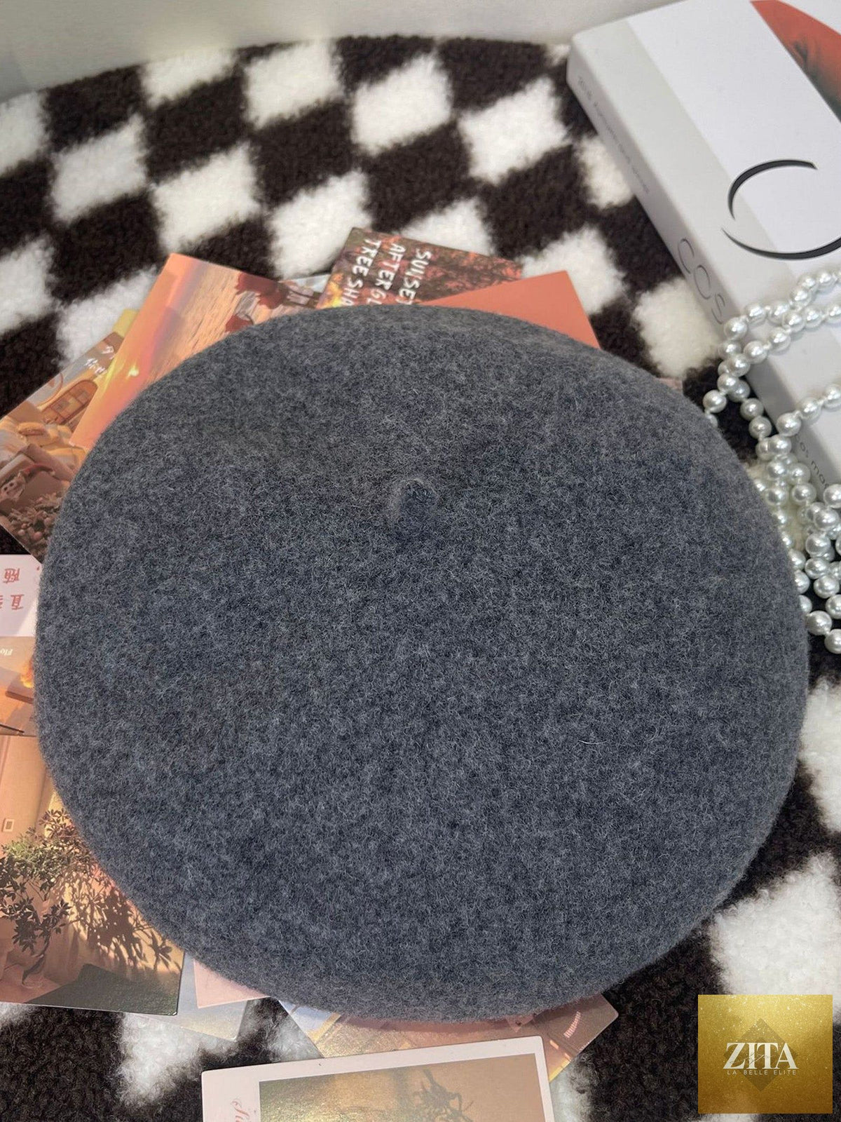 100% Wool Retro Hand-Knit Beret