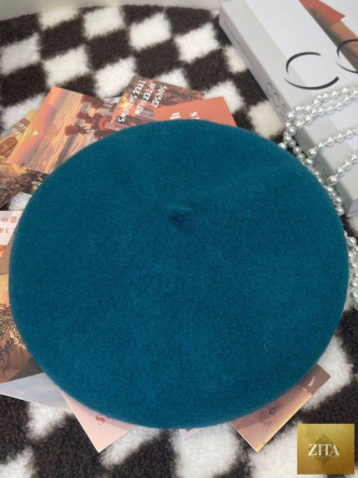 100% Wool Retro Hand-Knit Beret