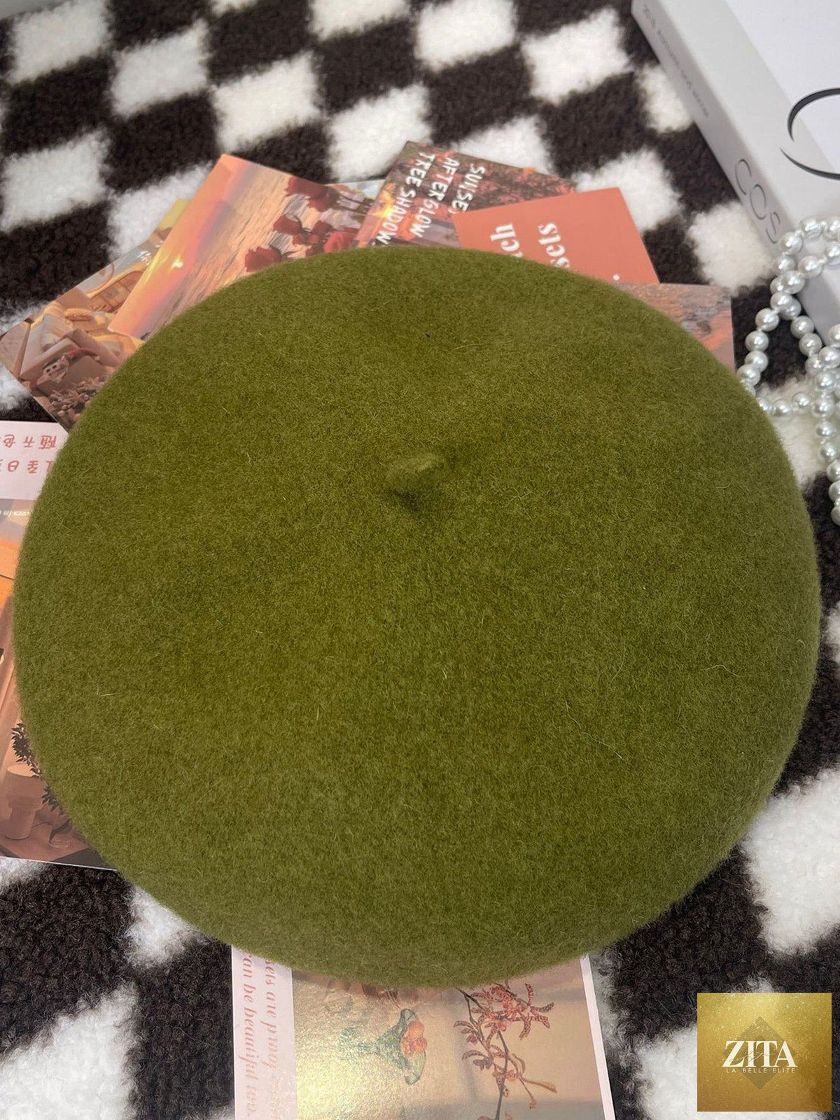 100% Wool Retro Hand-Knit Beret