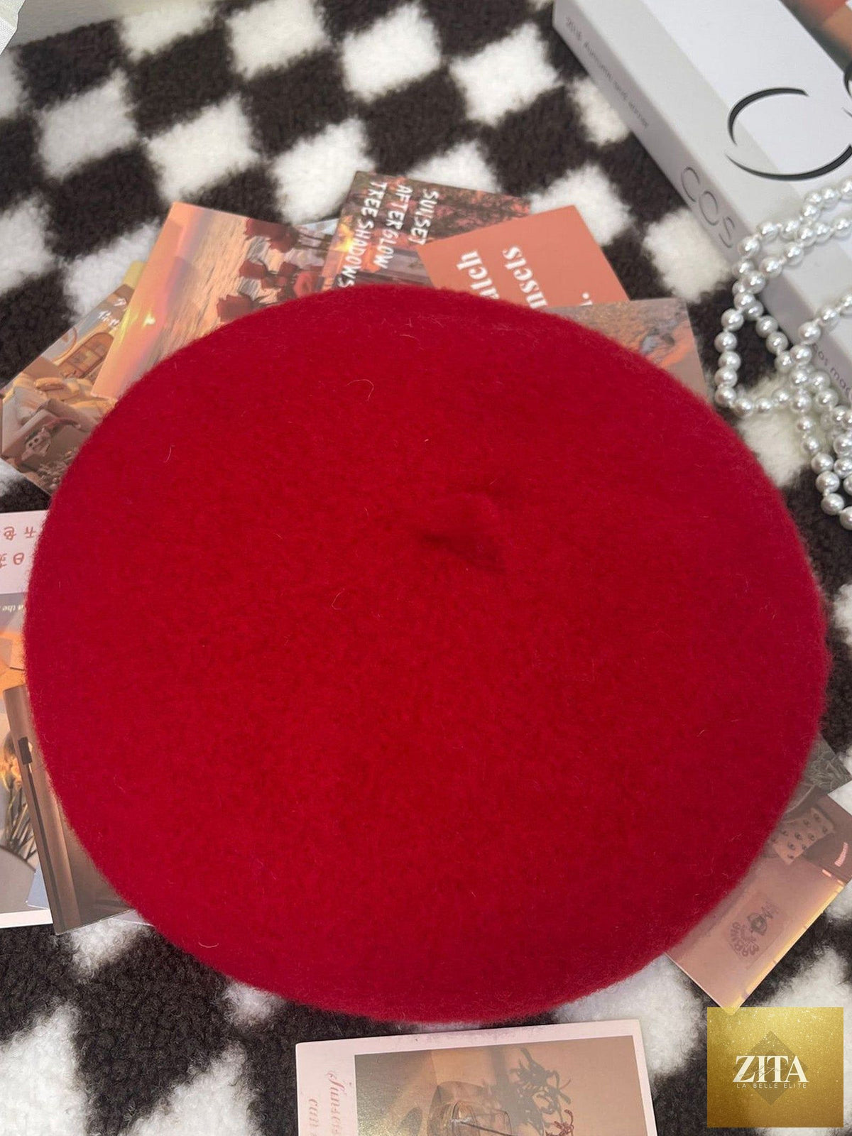 100% Wool Retro Hand-Knit Beret