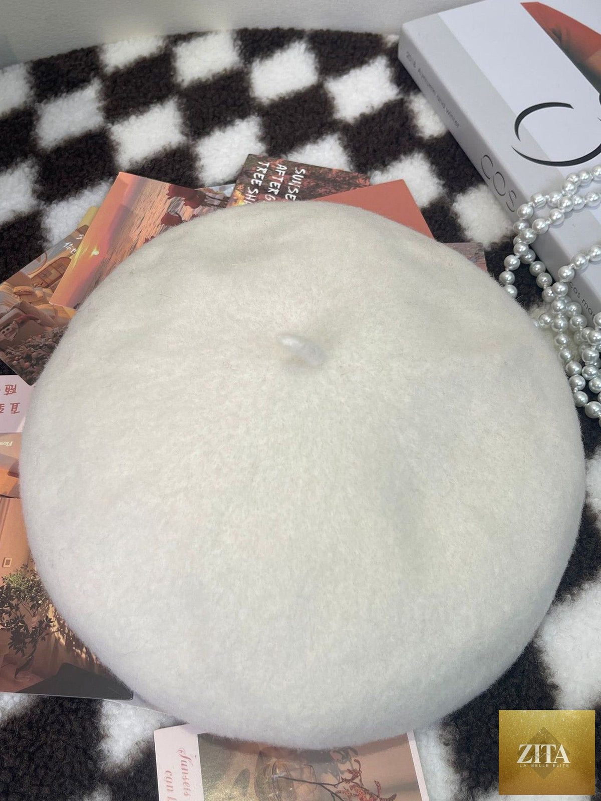 100% Wool Retro Hand-Knit Beret