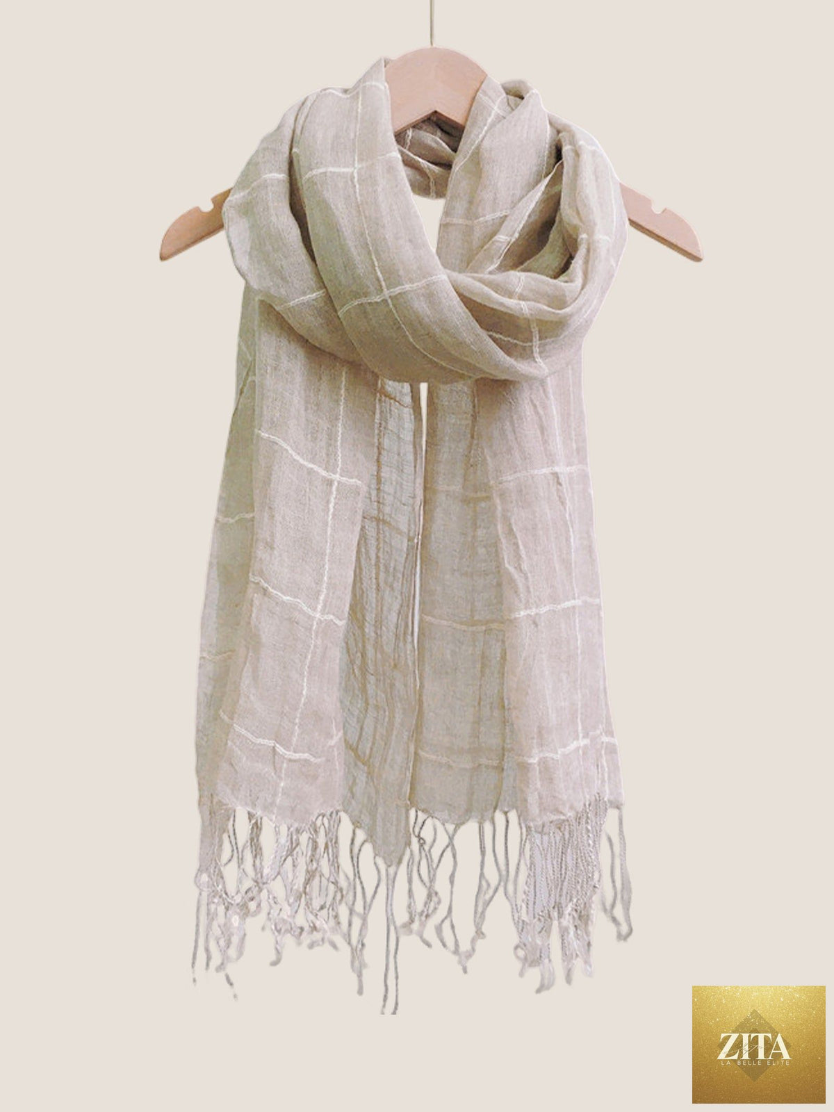 Linen Checkered Lightweight Scarf