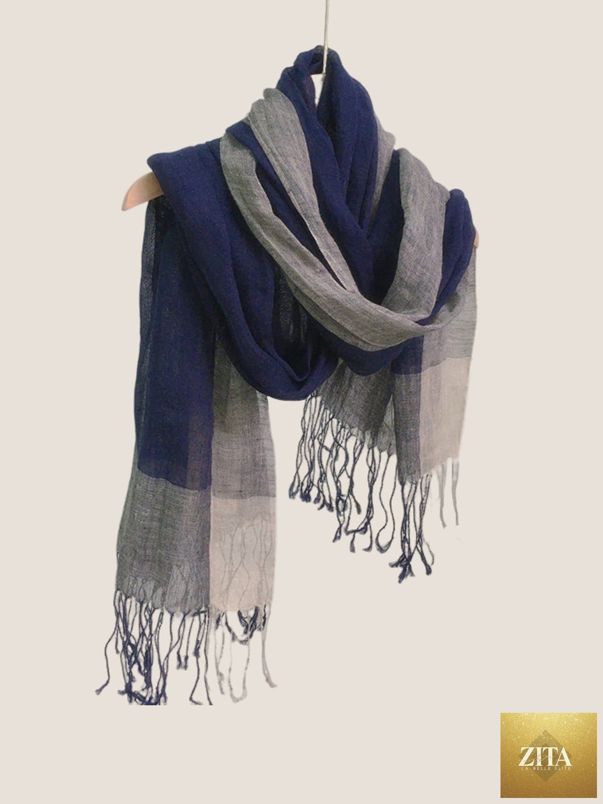 Linen Checkered Lightweight Scarf