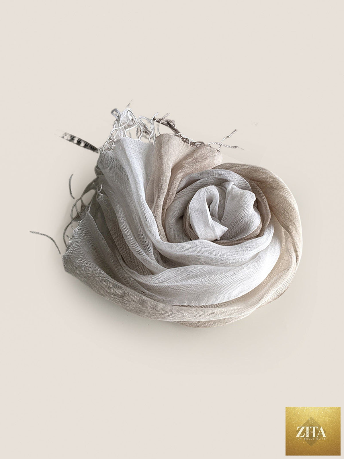 100% Linen Gradient Fringed Light Scarf
