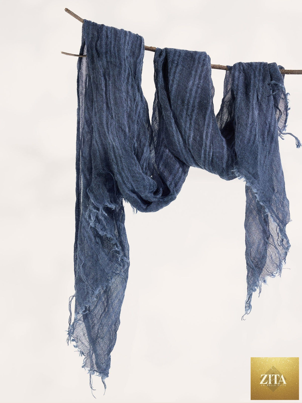 Airy Wool Fringed Scarf