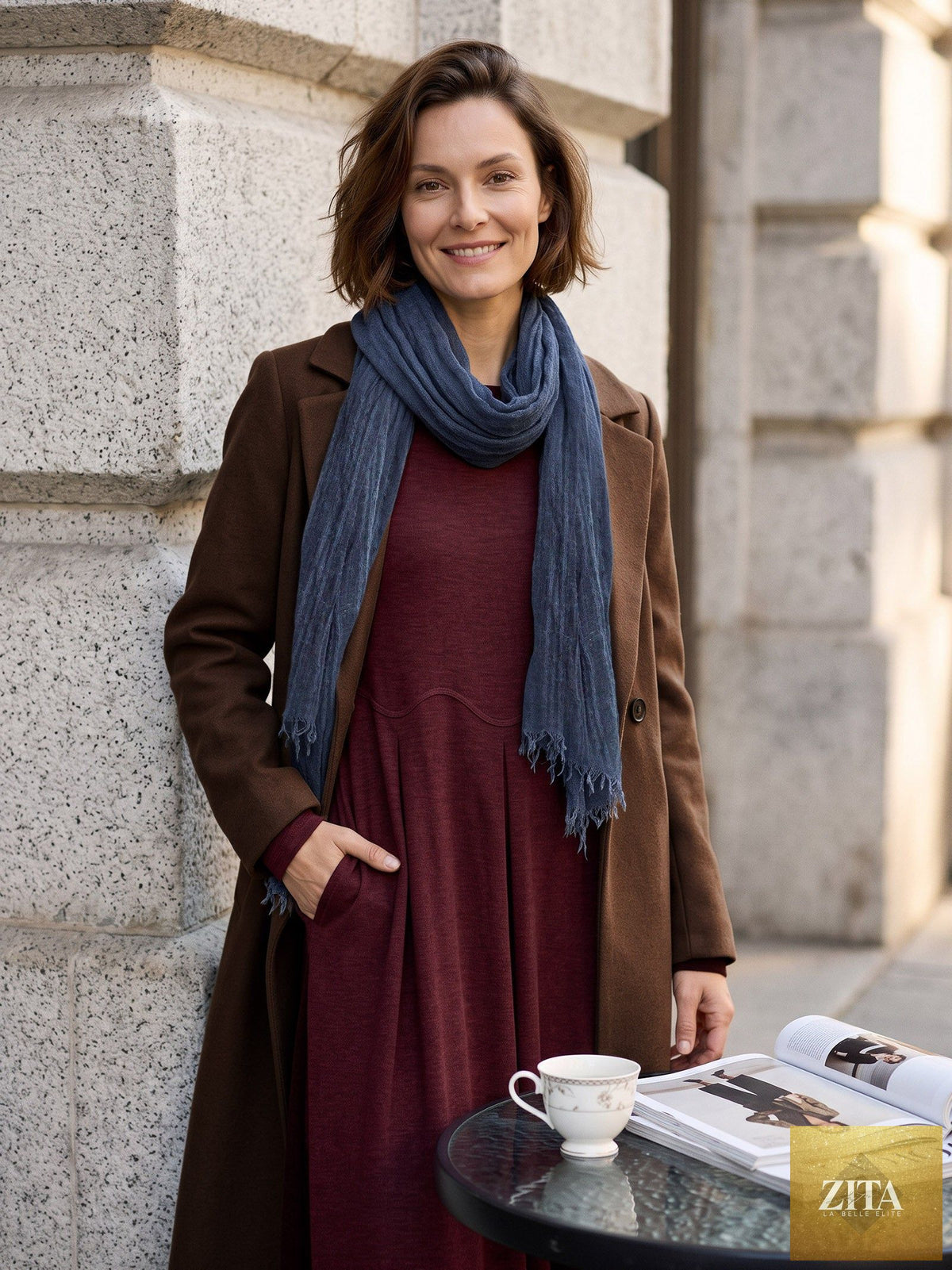 Airy Wool Fringed Scarf