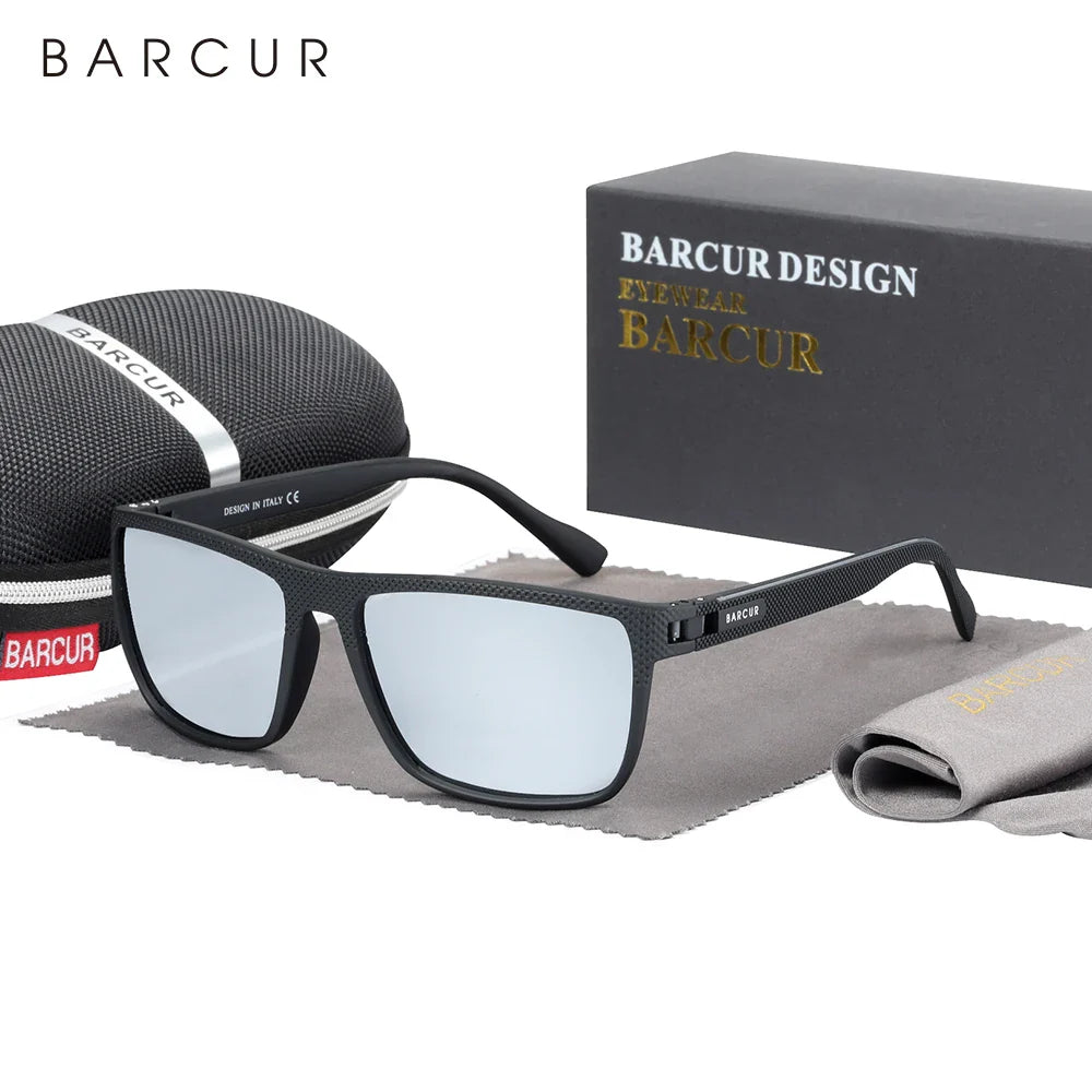 Stevvex BARCUR sports polarized sunglasses for men, lightweight TR90 frame, square style, UV400 protection, ideal for fishing and travel