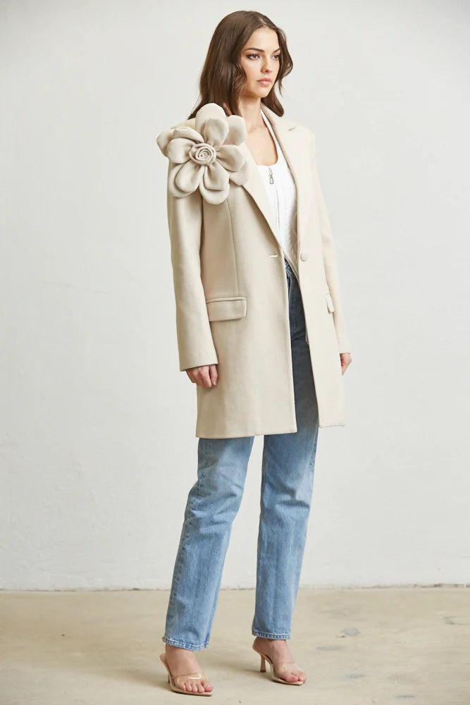Women's Mid Length Coat by Rose Paulino White Amphitryon