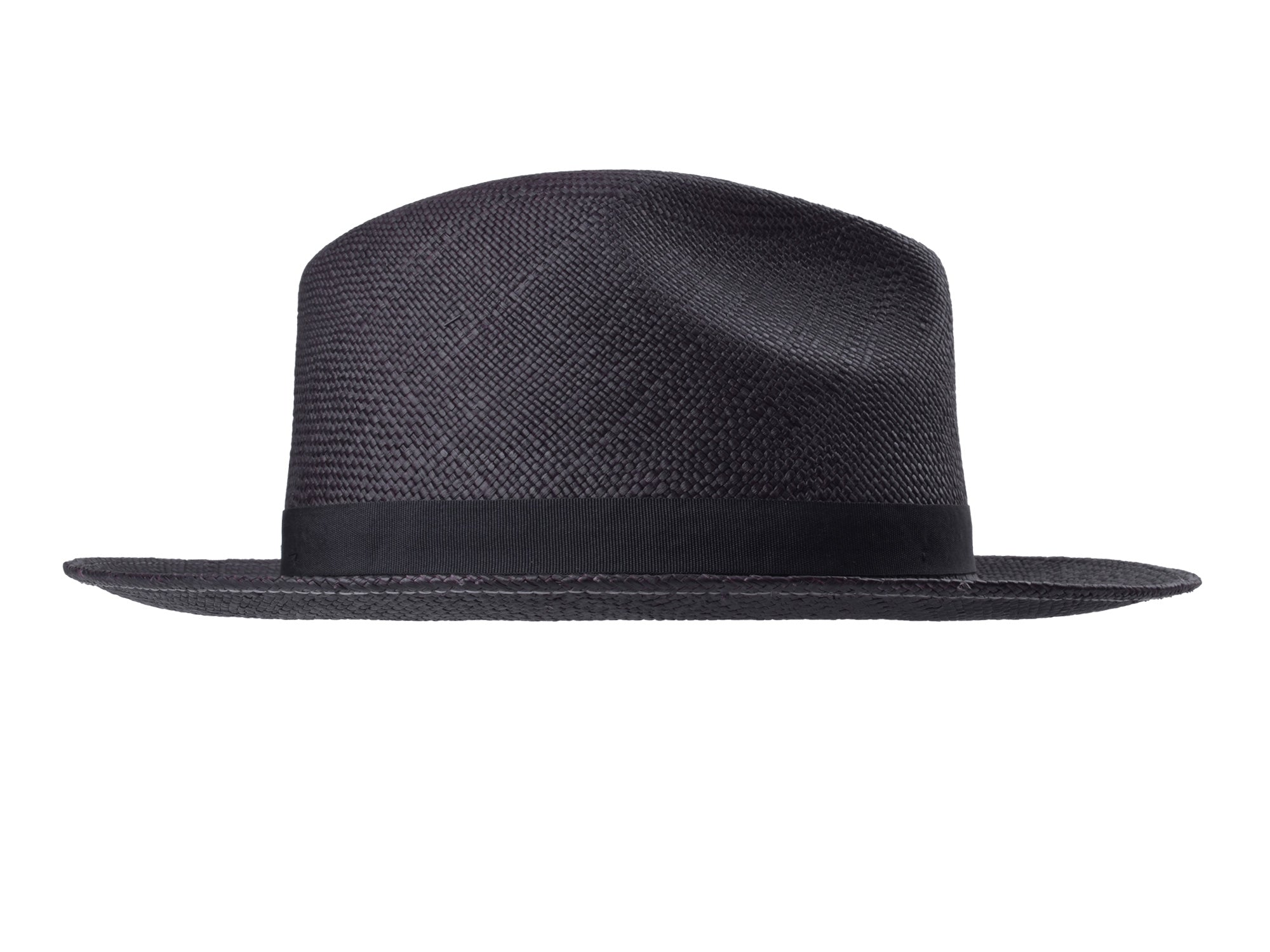 Black Panama Fedora hat by Bigalli Hats USA with a classic wide brim and stylish design, perfect for sun protection and fashion.