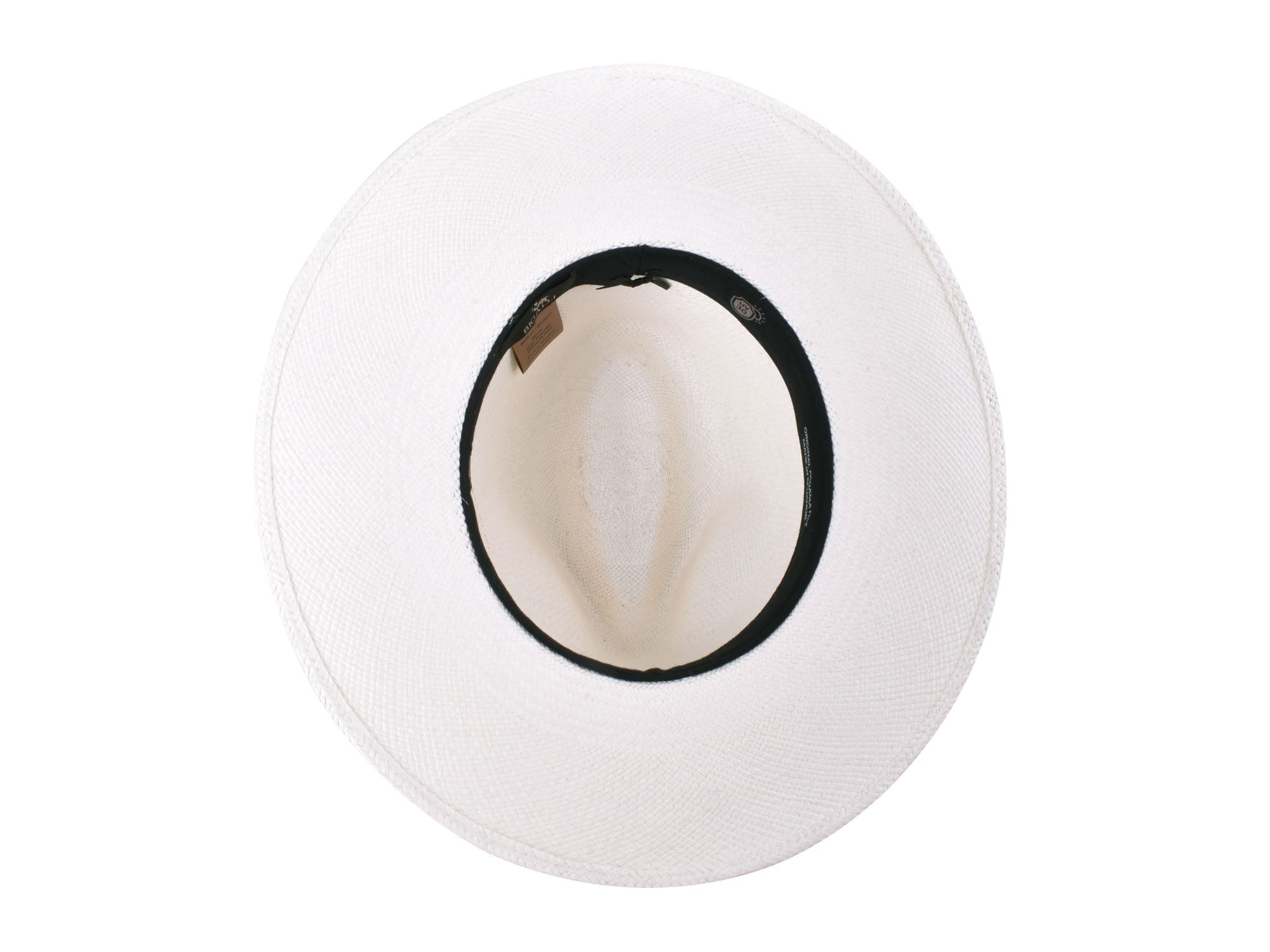 Handwoven indigo Panama straw fedora hat by Bigalli Hats USA featuring a white band and classic wide brim.