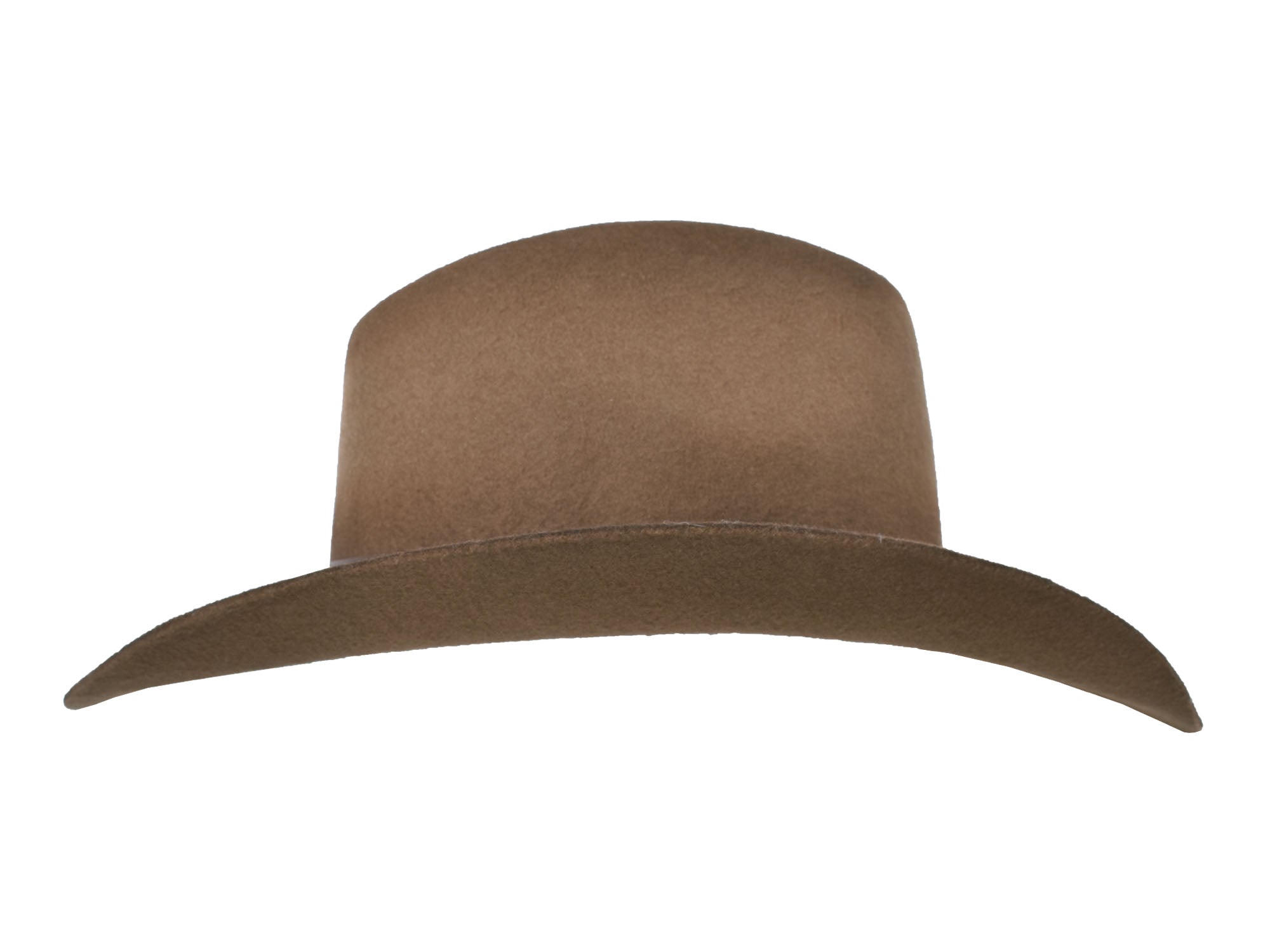 Bigalli Hats USA Rustler Cattleman felt hat in tobacco color, made from outdoor-friendly Merino wool with a wide brim and classic cowboy style.