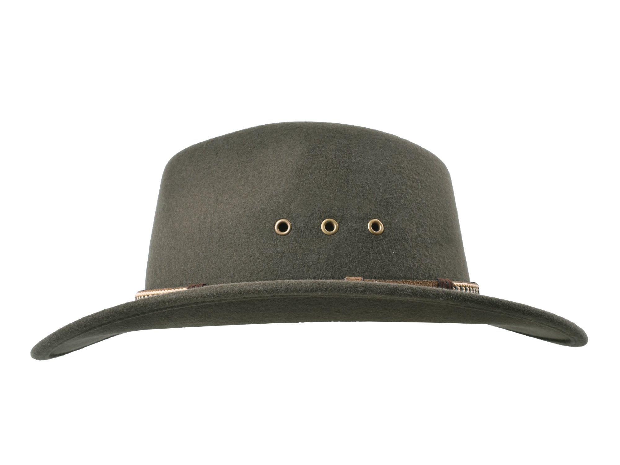 Outdoor Bigalli Hats USA Scout moss felt fedora made of merino wool, featuring a classic wide brim and stylish design.