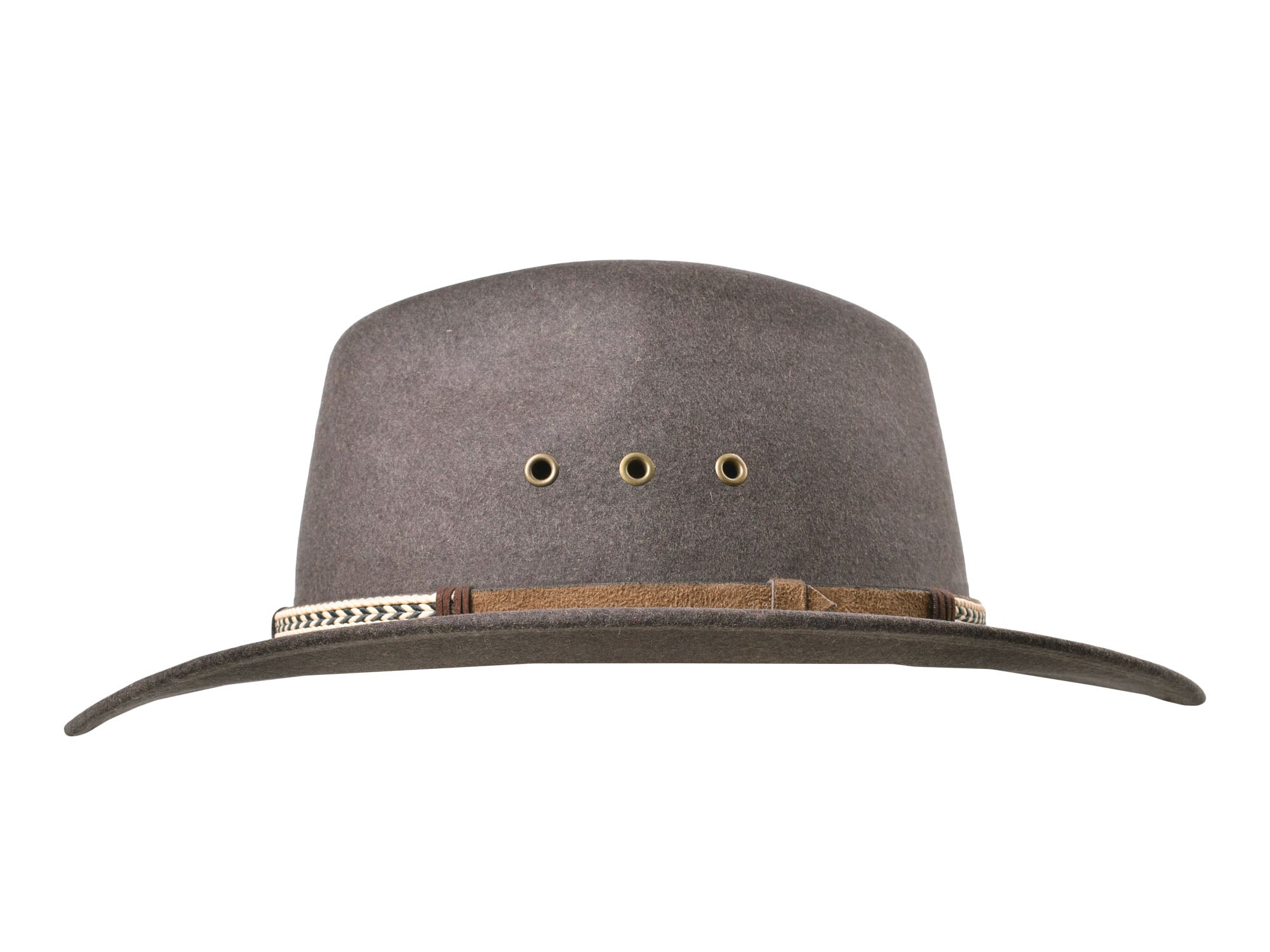 Bigalli Hats USA outdoor merino wool felt fedora hat in tobacco melange color, featuring a classic wide brim and stylish design.