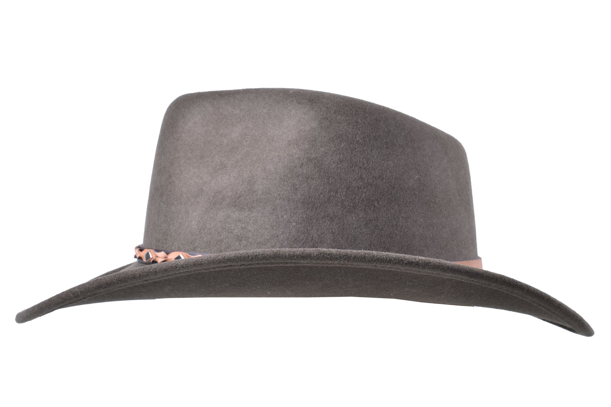 Outdoor Merino wool felt fedora hat by Bigalli Hats USA, Moss color, stylish and durable for outdoor wear.