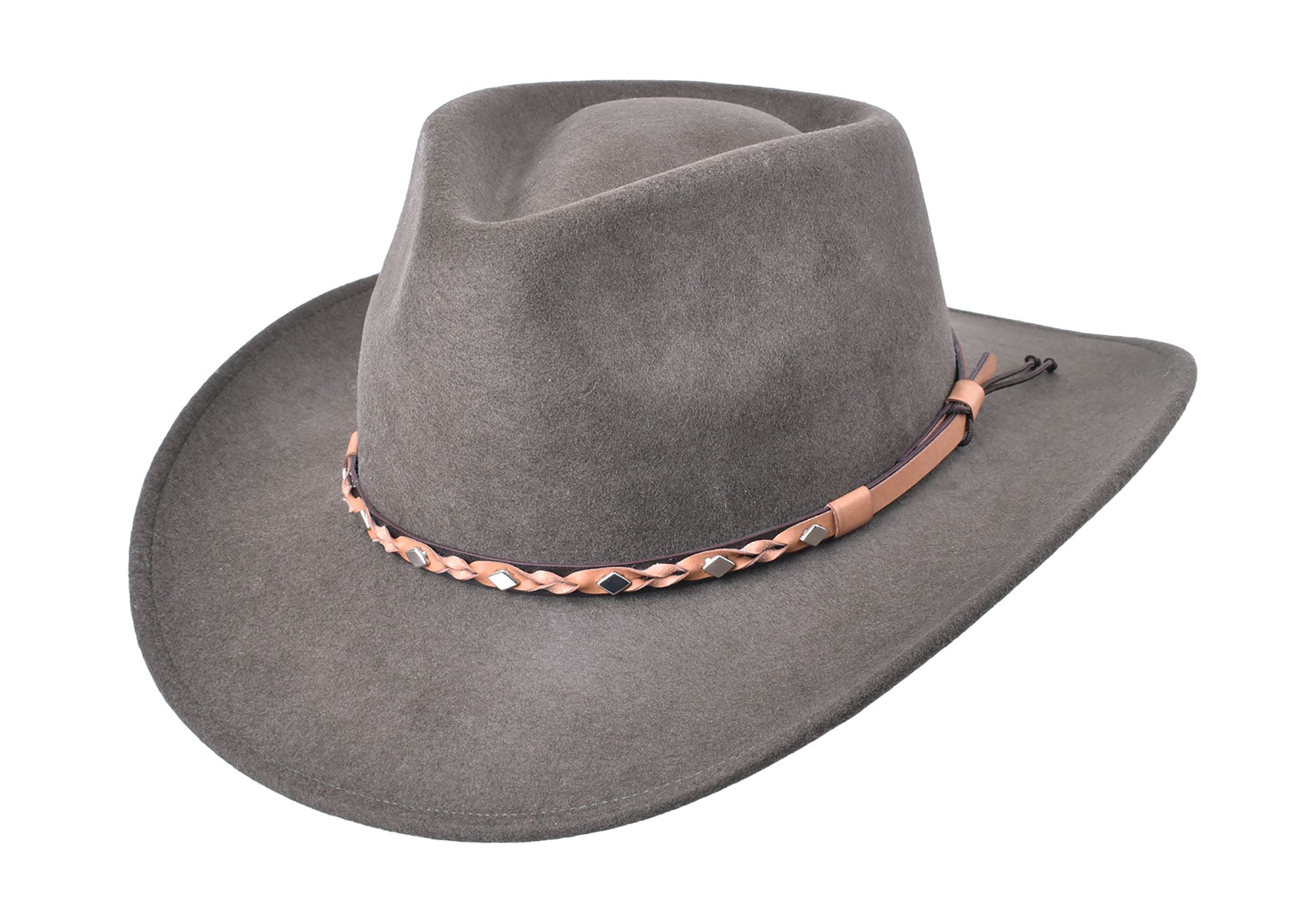 Outdoor Merino wool felt fedora hat by Bigalli Hats USA, Jaxen Moss style, with a classic wide brim and stylish design.