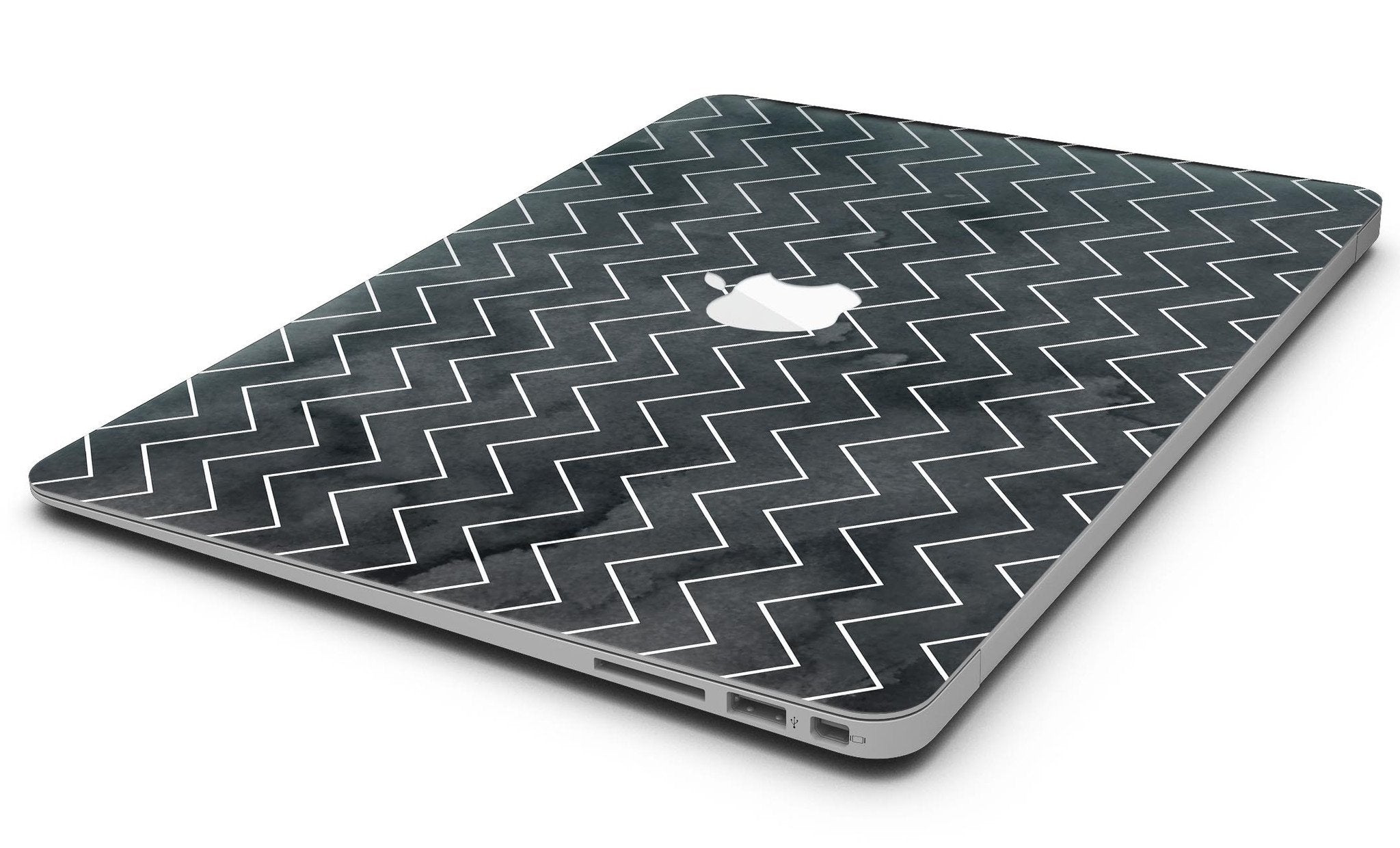 Black Watercolor with White Chevron - MacBook Air Skin Kit Blue Leto