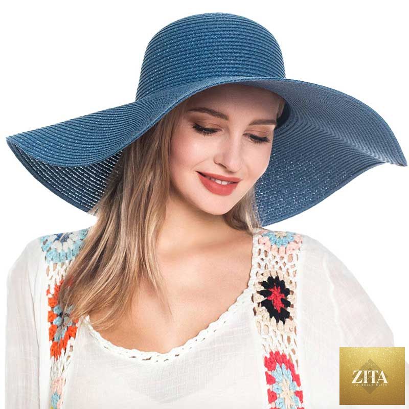 Women's Solid Floppy Straw Sun Hat