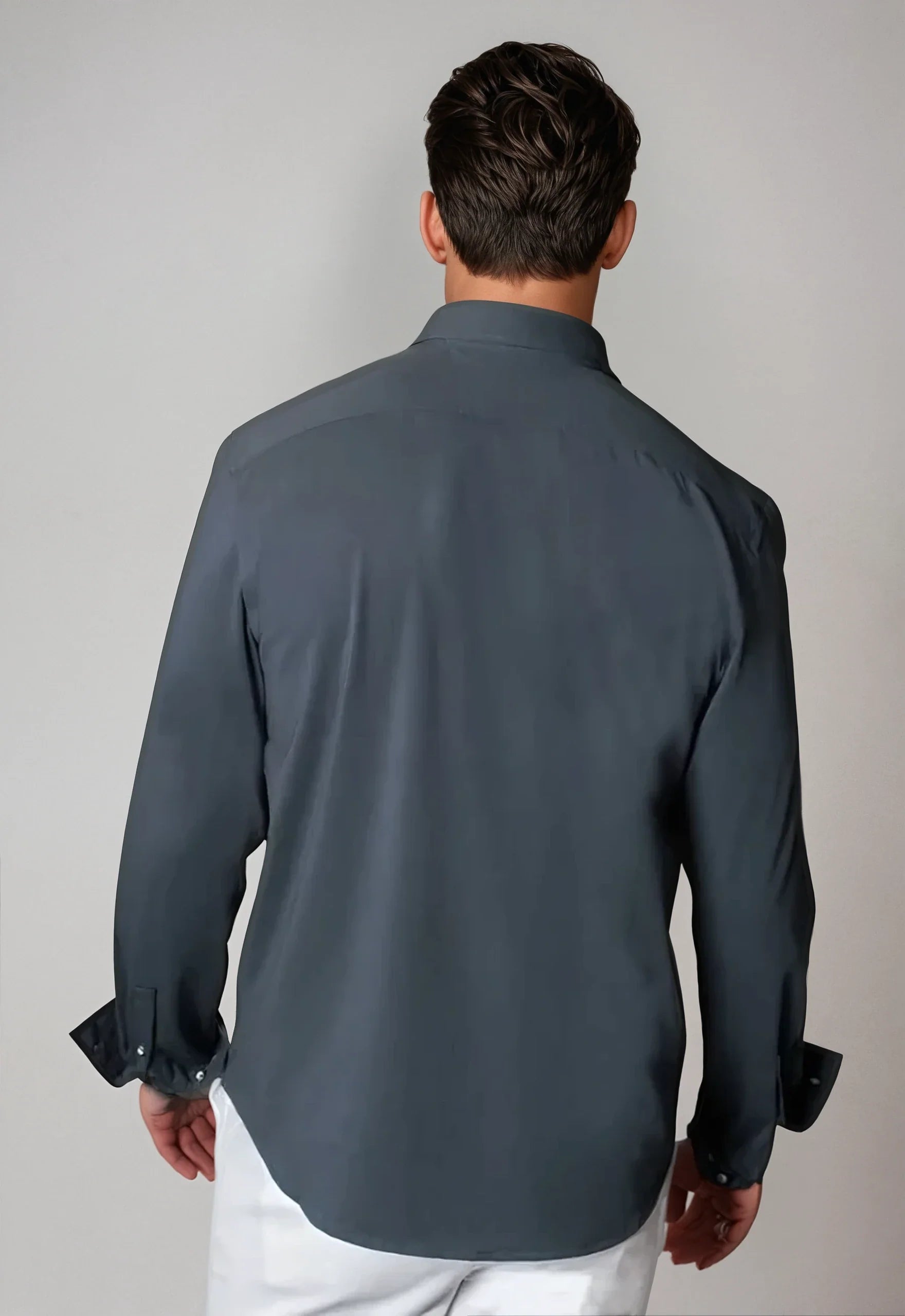 Buki Cinqo 'Single Shot' long sleeve shirt in Blue Night, casual men's long sleeve shirt with button front and stylish design.