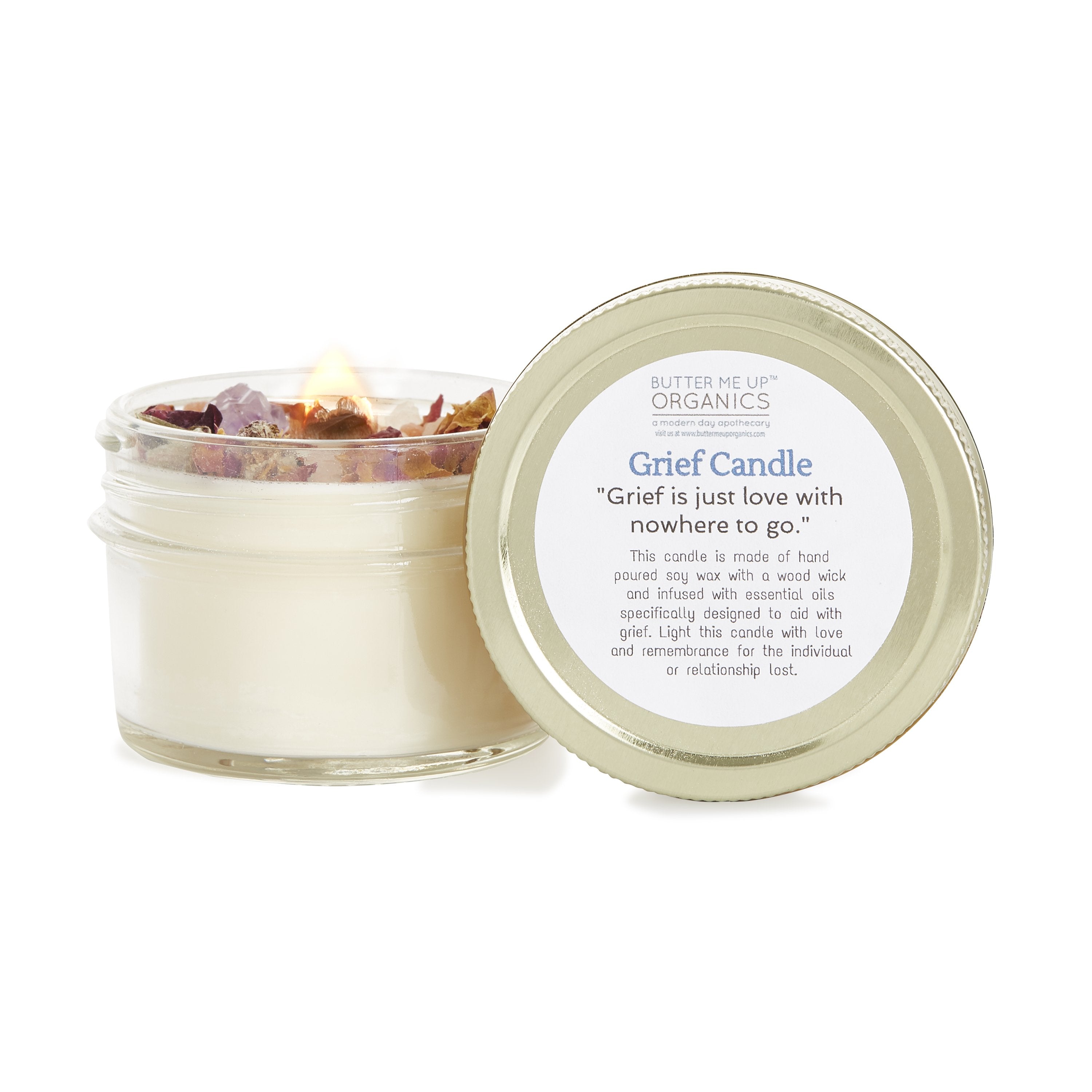 Grief Candle / Intention Candle / Essential Oil Candle / Soy Wax Candl White Smokey