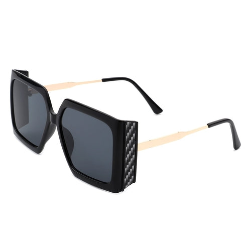 Yellowra - Women Oversize Retro Square Large Fashion Sunglasses Gray Baobab