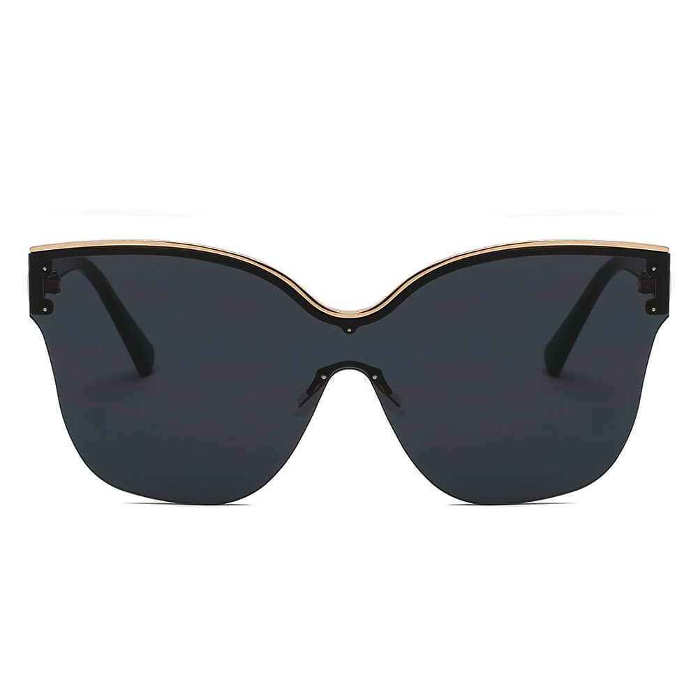 BARCELONA | Women Cat Eye Oversize Sunglasses Gray Baobab