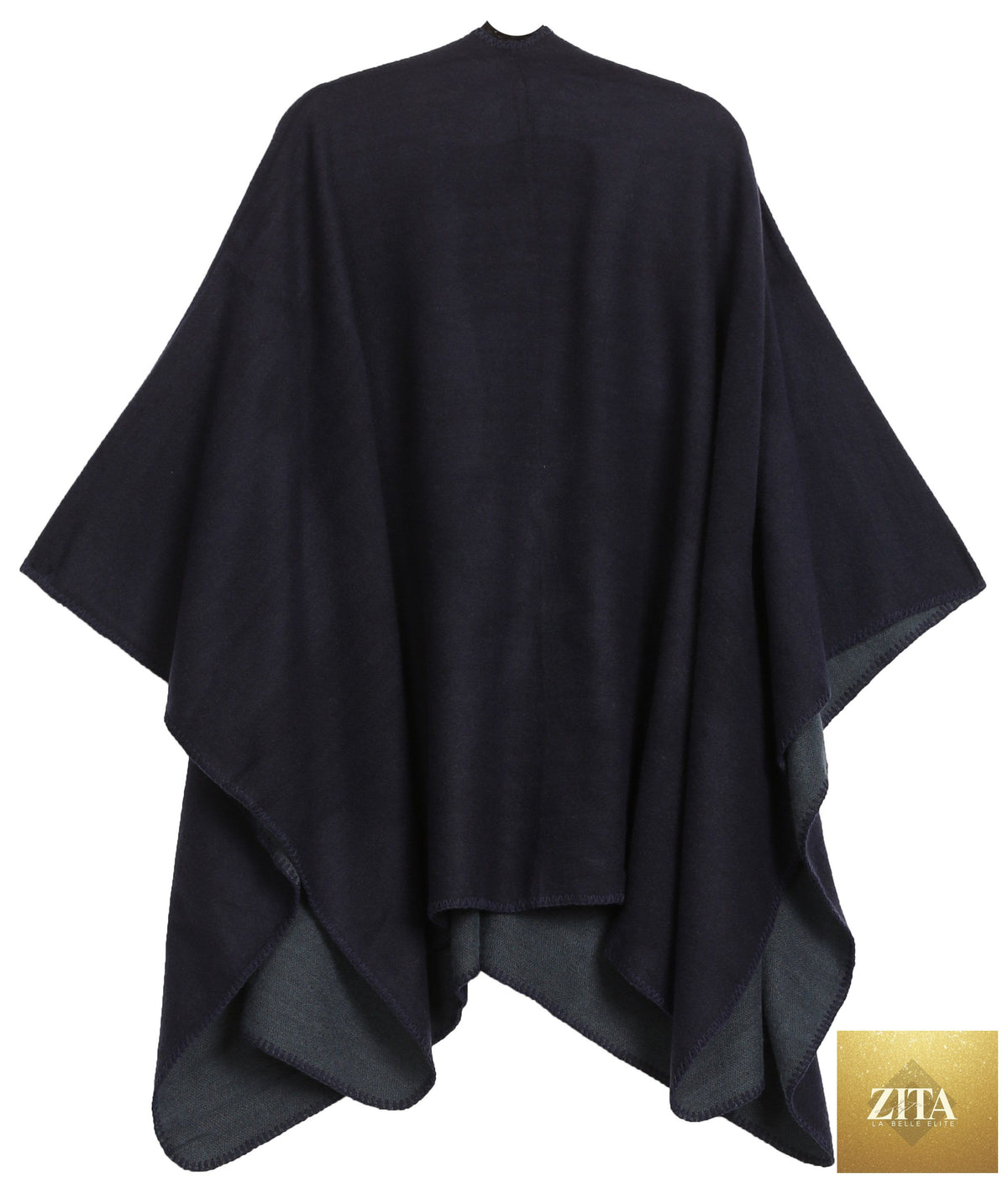 Sakkas Mari Women's Reversible Large Poncho Shawl Wrap Scarf Cape Ruana Blanket