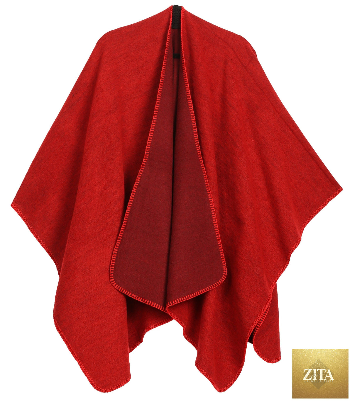 Sakkas Mari Women's Reversible Large Poncho Shawl Wrap Scarf Cape Ruana Blanket