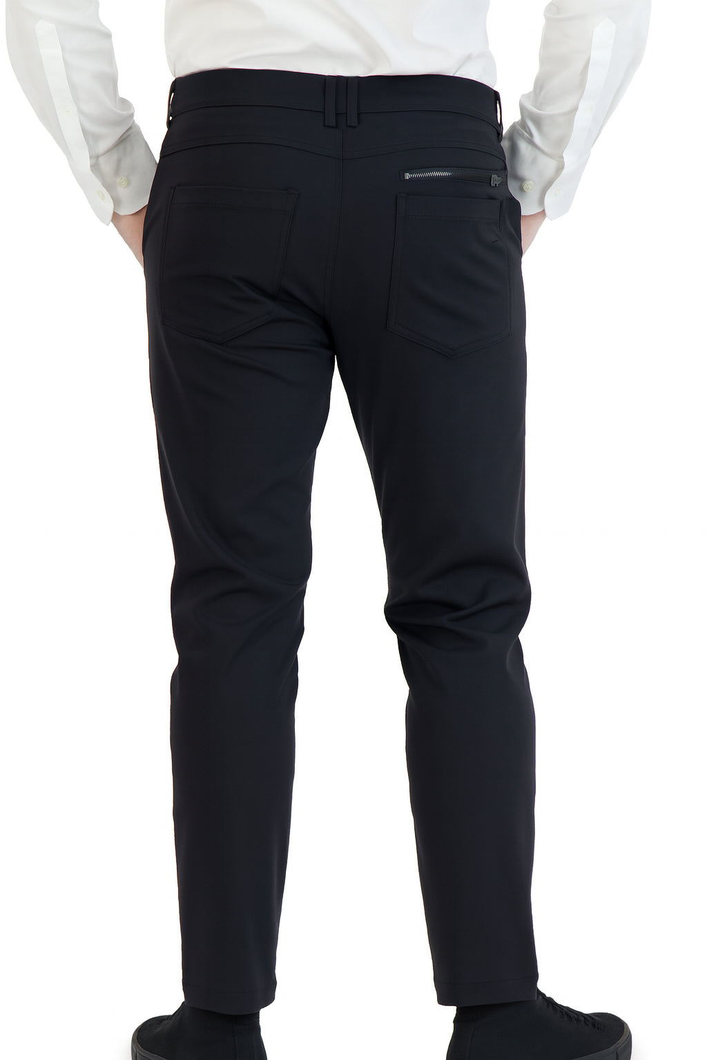 Black Super-Stretch Men's Chinos by LEVINAS® Official, casual pants from the Performance Collection with a comfortable fit.