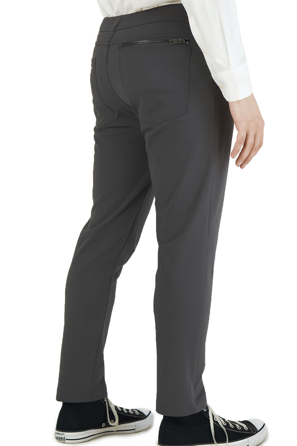 Dark charcoal men's chinos from LEVINAS® Super-Stretch Performance Collection, casual and updated for comfort and style.
