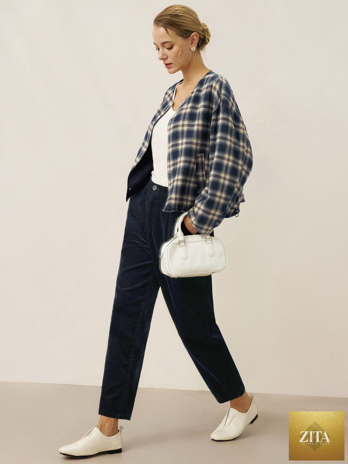 Cotton Elastic Waist Tapered Pants NIKKI