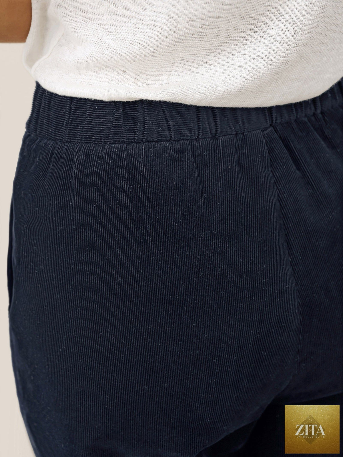 Cotton Elastic Waist Tapered Pants NIKKI