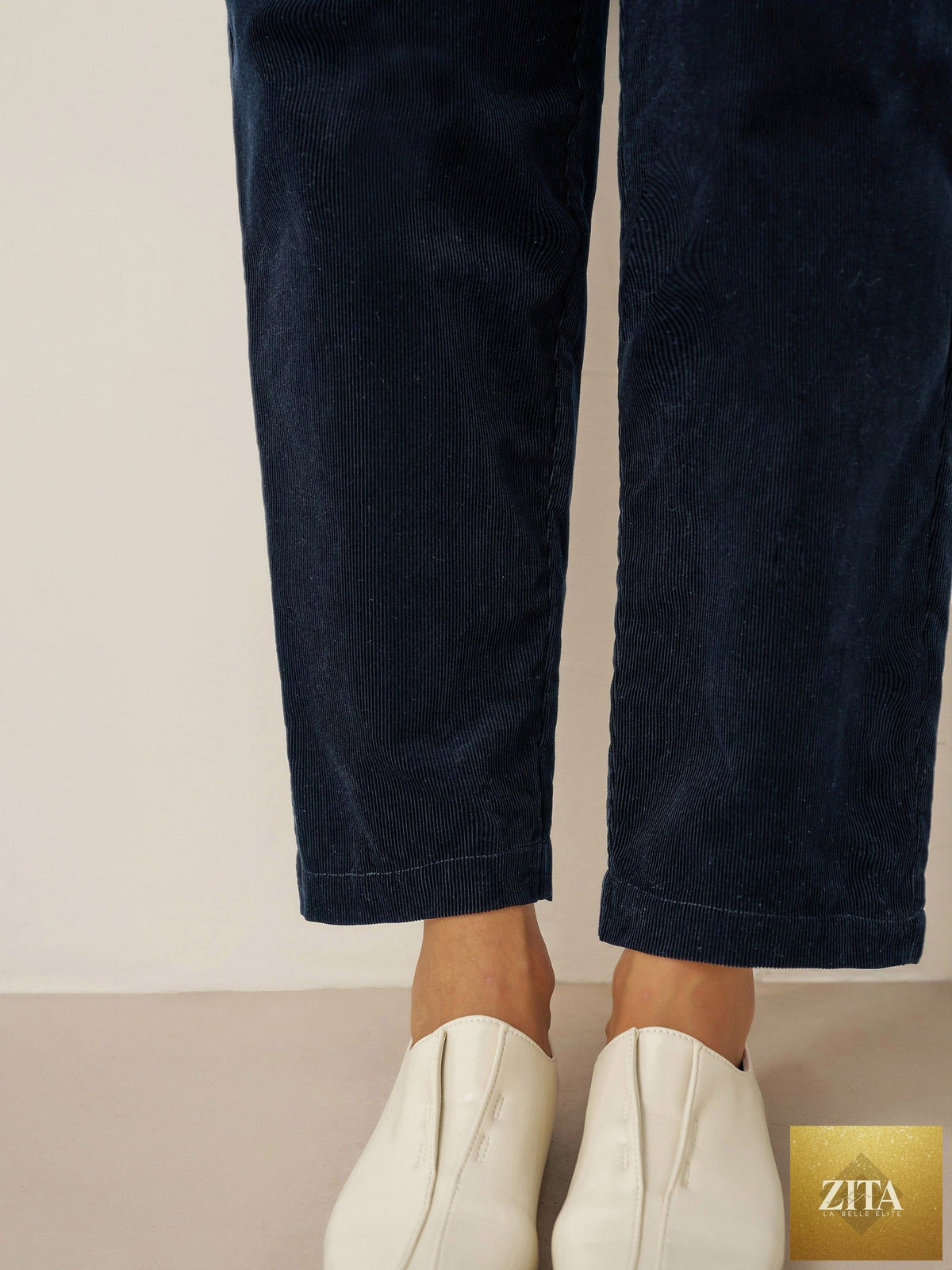 Cotton Elastic Waist Tapered Pants NIKKI
