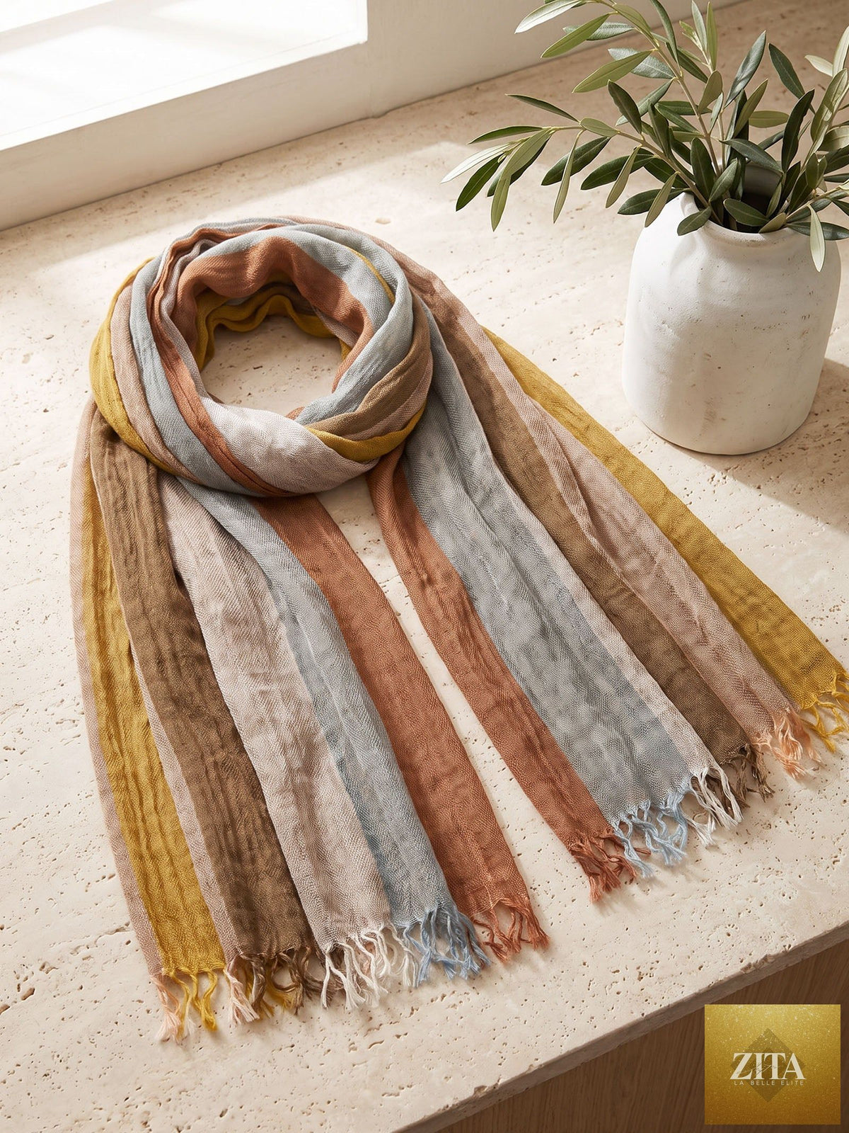 Cotton Linen Lightweight Soft Scarf
