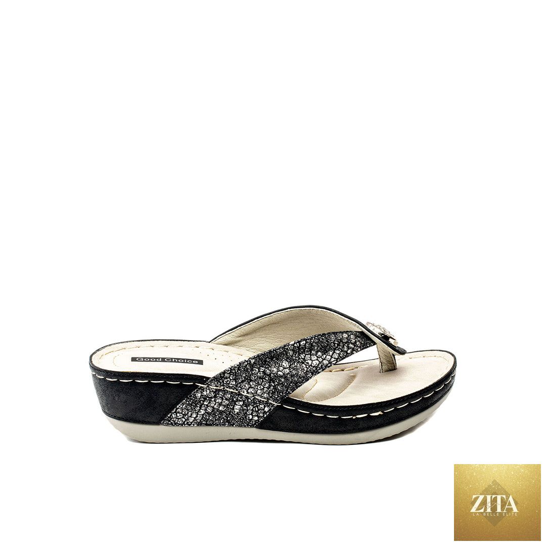 Women's Dafni Black Wedge Sandals
