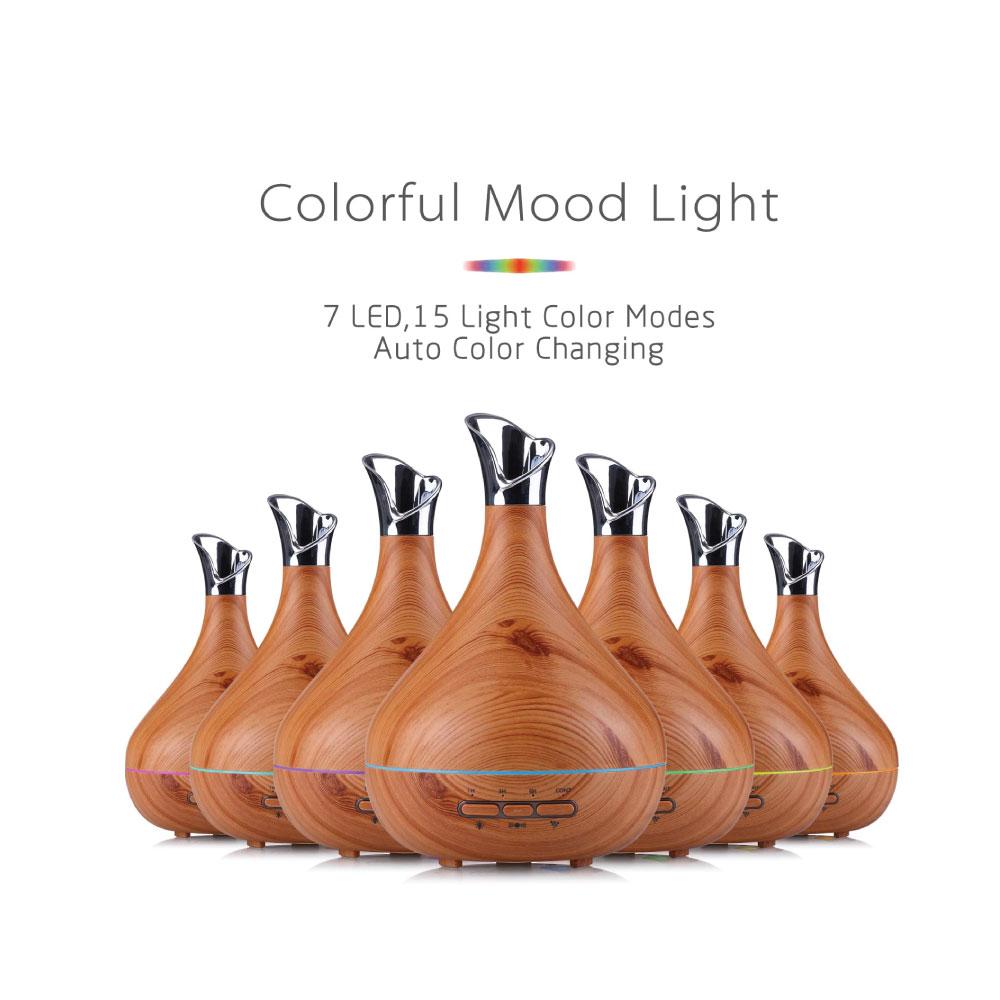 Essential Oil Aroma Diffuser Tulip Light Wood  -Ultrasonic Mist Ozdingo