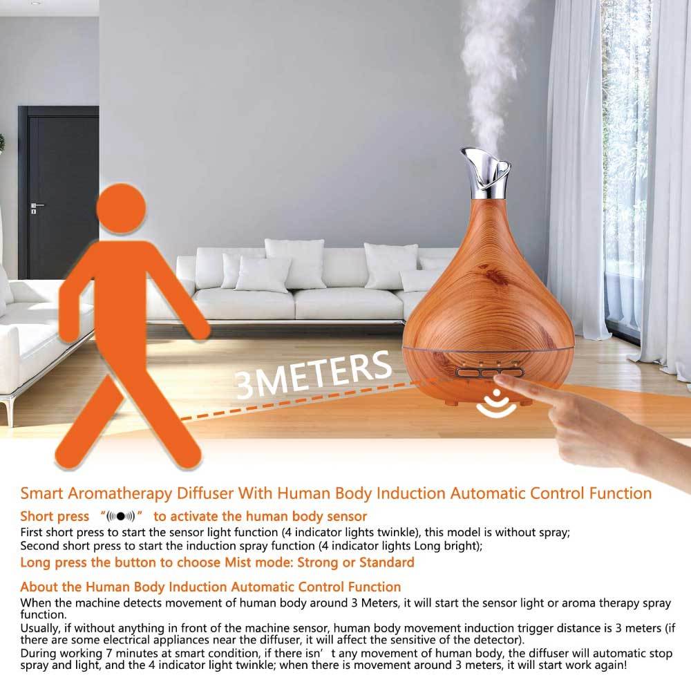 Essential Oil Aroma Diffuser Tulip Light Wood  -Ultrasonic Mist Ozdingo