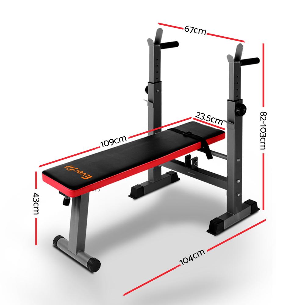 Everfit Weight Bench Squat Rack Bench Press Home Gym Equipment 200kg Ozdingo