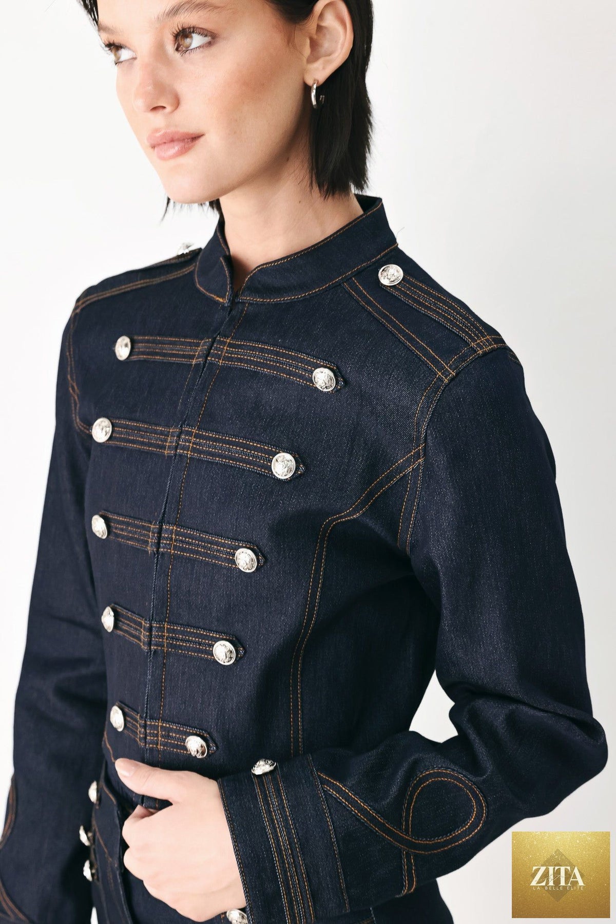 MIDNIGHT COMMANDER DENIM MILITARY JACKET
