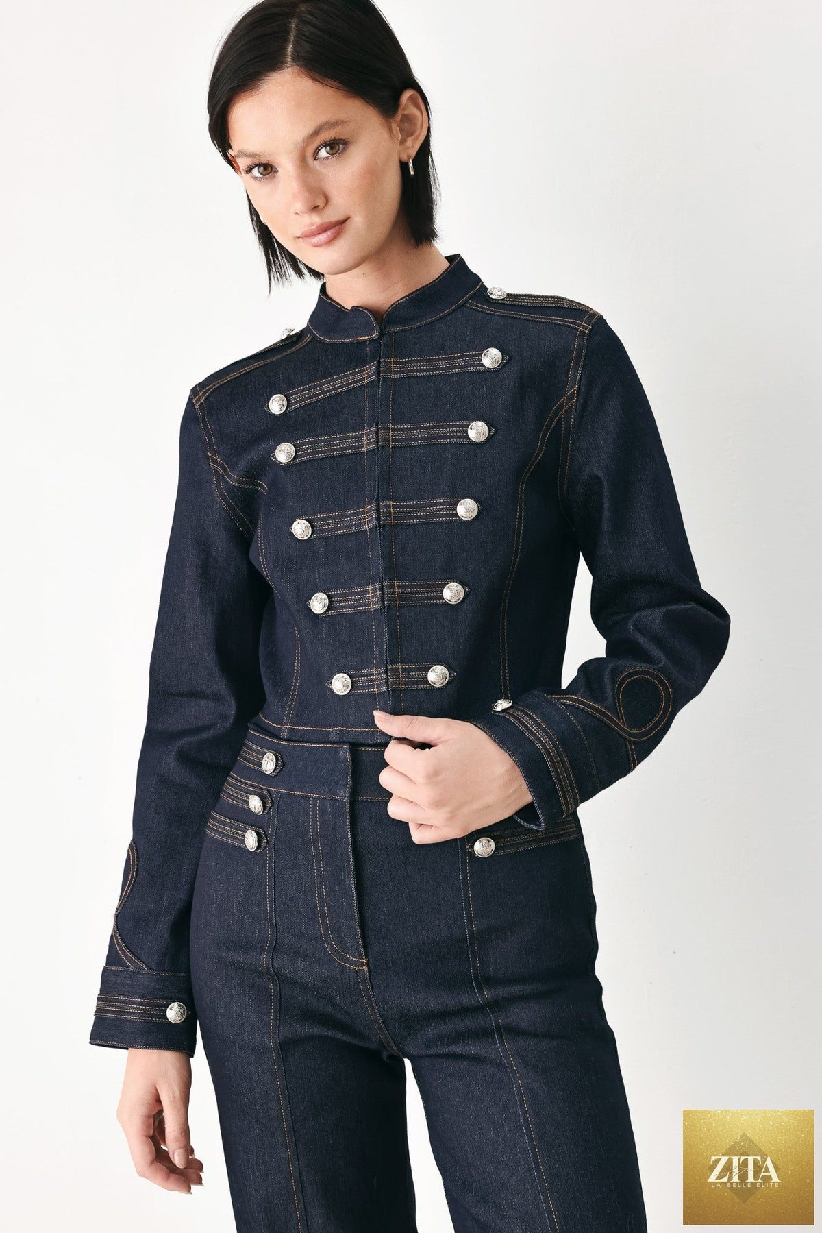 MIDNIGHT COMMANDER DENIM MILITARY JACKET