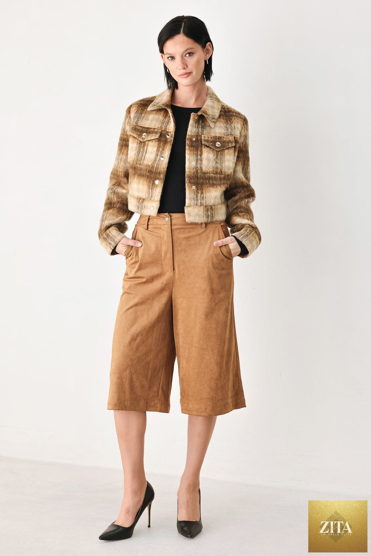 AUTUMN IN ASPEN PLAID CROP JACKET