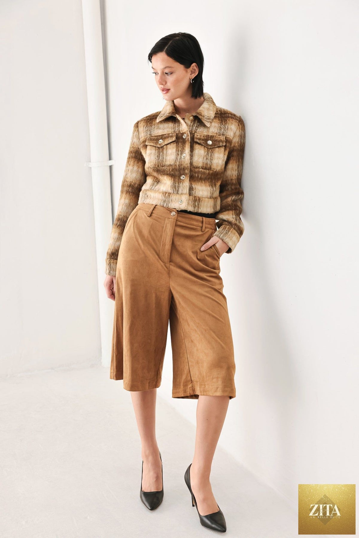 AUTUMN IN ASPEN PLAID CROP JACKET