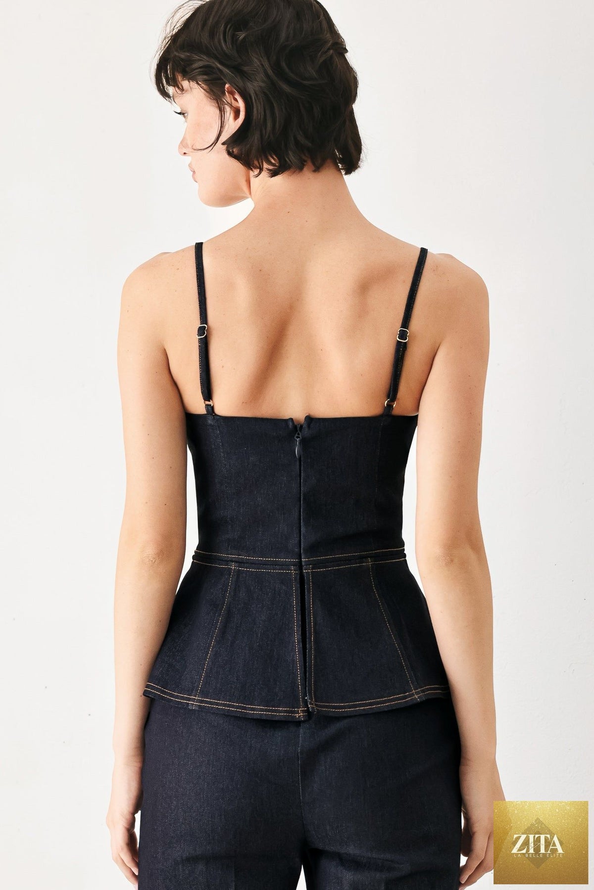 MIDNIGHT RIVIERA DENIM JUMPSUIT