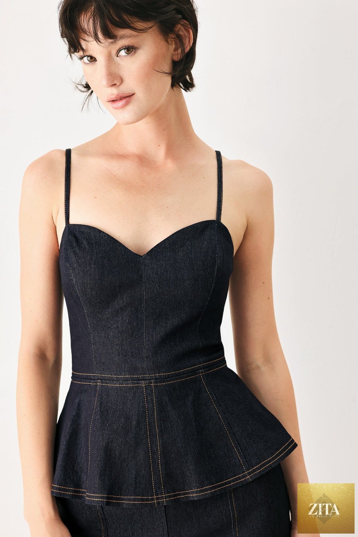 MIDNIGHT RIVIERA DENIM JUMPSUIT