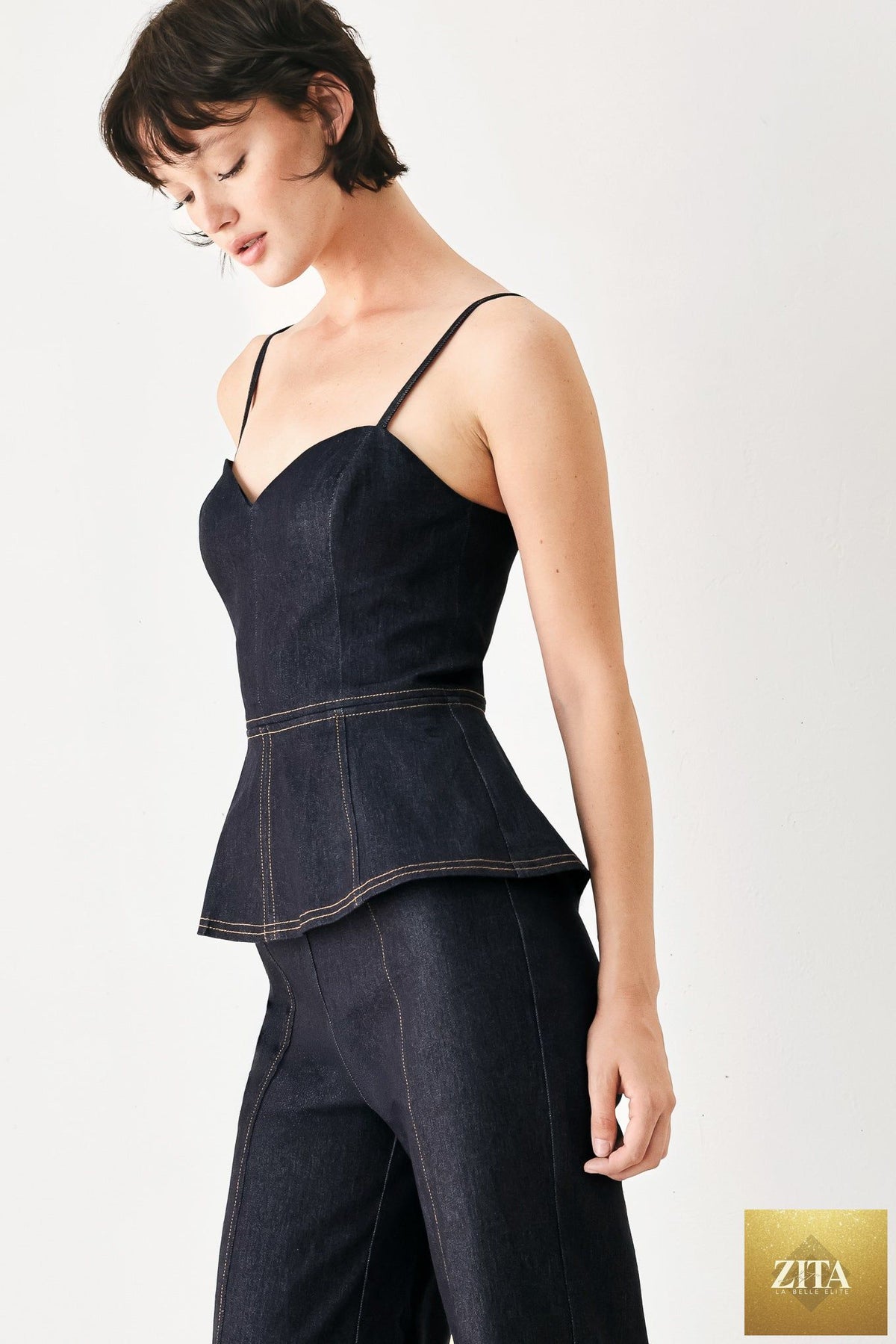 MIDNIGHT RIVIERA DENIM JUMPSUIT