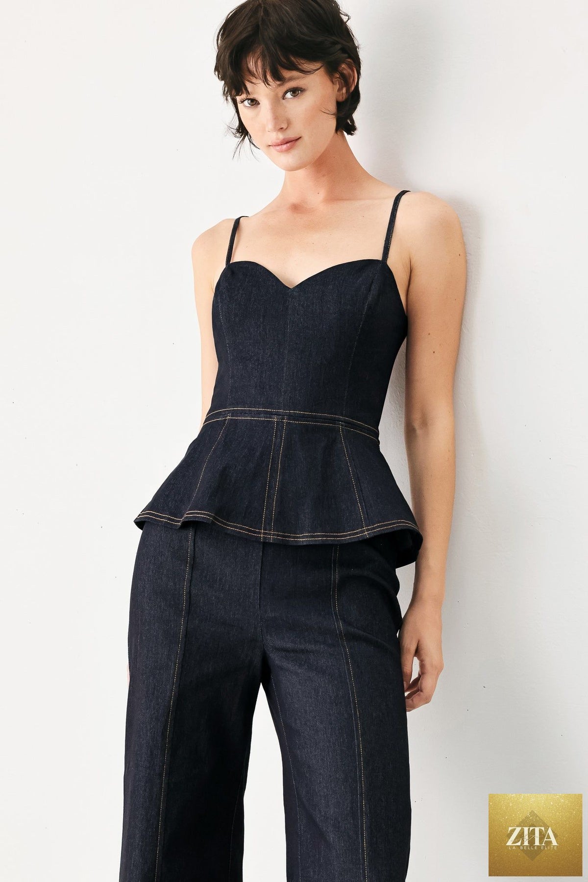 MIDNIGHT RIVIERA DENIM JUMPSUIT