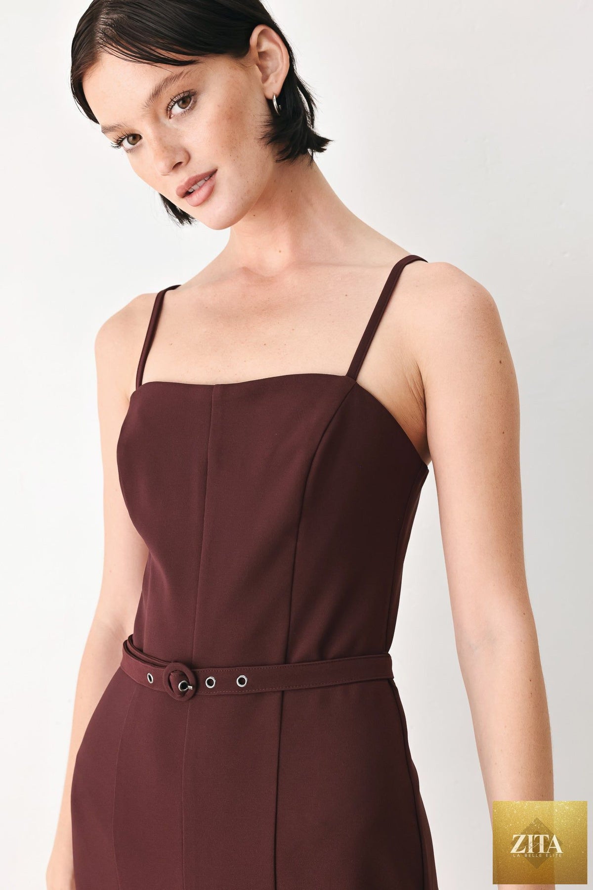 BURGUNDY MODERN MUSE WOVEN JUMPSUIT